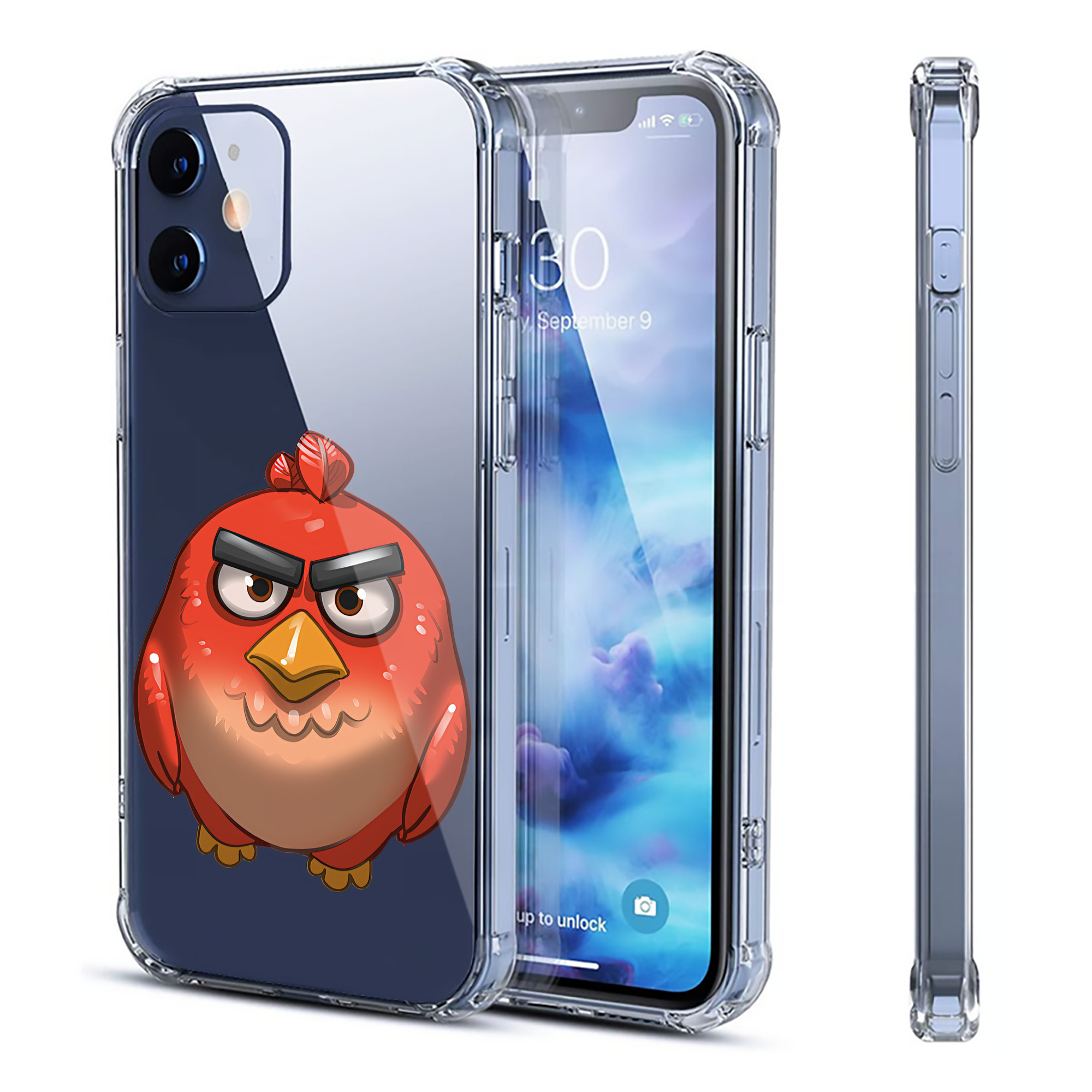 （画像用） Angry Birds アングリーバード 【iPhone 12シリーズ対応】透明スマホケース（クリアソフトケース）